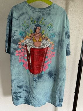 Sullen Art Collective Soloha Graphic Tee Men’s 2XL Blue Tie Dye NWT
